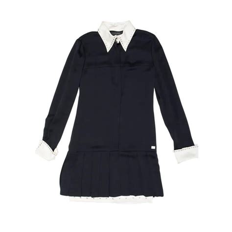 chanel dress white collar